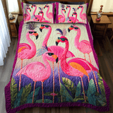 Set di Biancheria da Letto Trapuntata 3 Pezzi Beatitudine Luminosa del Fenicottero