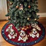 Benedizione del Bulldog Copri Base per Albero di Natale Trapuntato