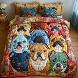 Set di Biancheria da Letto Trapuntata 3 Pezzi Beatitudine del Bulldog