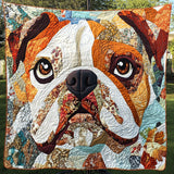 Esplosione di Colori del Bulldog Coperta Trapuntata