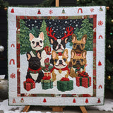 Bulldog Natale Coperta Trapuntata