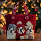 Trio di Bulldog Borsa Tote Trapuntata