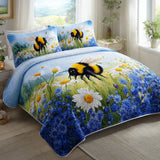 Set di Biancheria da Letto Trapuntata 3 Pezzi Bumblebee Blues