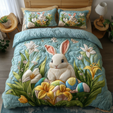 Set di Biancheria da Letto Trapuntata 3 Pezzi Coniglietto Fioritura
