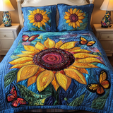 Set di Biancheria da Letto Trapuntata 3 Pezzi Farfalla Fioriture