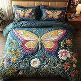 Set di Biancheria da Letto Trapuntata 3 Pezzi Magia della Farfalla