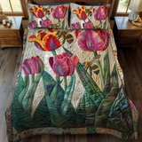 Set di Biancheria da Letto Trapuntata 3 Pezzi Bellezza Floreale di Buzzing