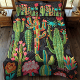Set di Biancheria da Letto Trapuntata 3 Pezzi Fiore del Cactus del Deserto