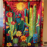 Veduta del Giardino di Cactus Coperta Trapuntata