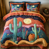 Set di Biancheria da Letto Trapuntata 3 Pezzi Cactus Fioritura