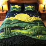 Set di Biancheria da Letto Trapuntata 3 Pezzi Bagliore del Cactus