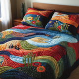 Set di Biancheria da Letto Trapuntata 3 Pezzi Vita del Cactus