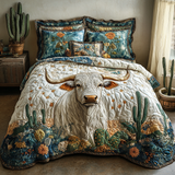 Cactus Longhorn 3-Piece Quilted Bedding Set NCU0DV4959