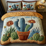 Set di Biancheria da Letto Trapuntata 3 Pezzi Luna del Cactus