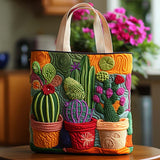 Chiaro di Luna del Cactus Borsa Tote Trapuntata