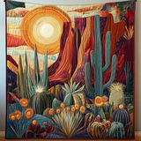 Alba tra i Cactus Coperta Trapuntata