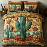 Set di Biancheria da Letto Trapuntata 3 Pezzi Vista del Cactus