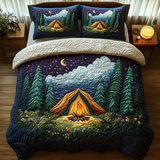 Set di Biancheria da Letto Trapuntata 3 Pezzi Notte del Campeggio della Tenda della Foresta