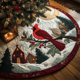 Fioritura del Cardinale Copri Base per Albero di Natale Trapuntato