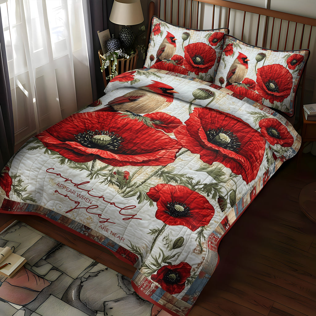 Set di Biancheria da Letto Trapuntata 3 Pezzi Sogni del Cardinale