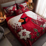 Set di Biancheria da Letto Trapuntata 3 Pezzi Bagliore del Cardinale