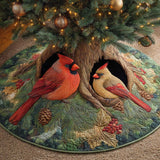 Rifugio del Focolare del Cardinale Copri Base per Albero di Natale Trapuntato