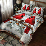 Set di Biancheria da Letto Trapuntata 3 Pezzi Cardinali nella Neve