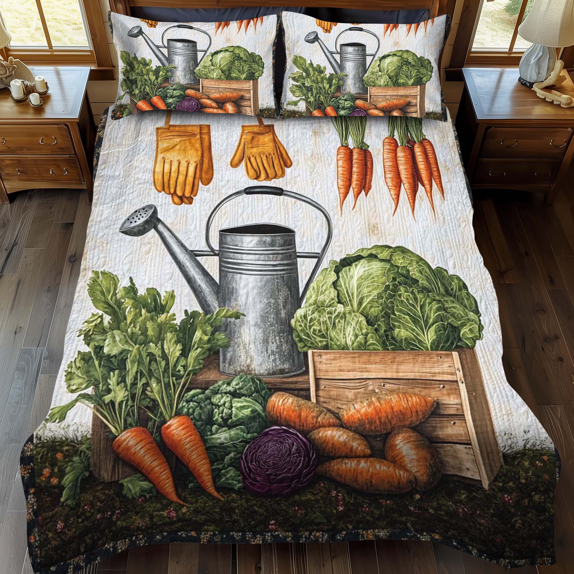 Set di Biancheria da Letto Trapuntata 3 Pezzi Toppa di Carrot