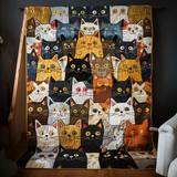 Folla di Gatti Coperta Trapuntata