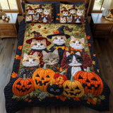 Set di Biancheria da Letto Trapuntata 3 Pezzi Gatto di Coven di Halloween