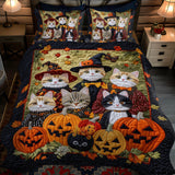 Set di Biancheria da Letto Trapuntata 3 Pezzi Gatto di Coven di Halloween