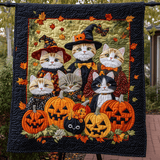 Congrega di Gatti di Halloween Coperta Trapuntata