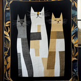 Ritratto di Amici Gatti Coperta Trapuntata