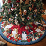 Armonia del Gatto Copri Base per Albero di Natale Trapuntato