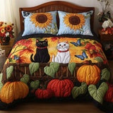 Set di Biancheria da Letto Trapuntata 3 Pezzi Toppa del Gatto della Zucca