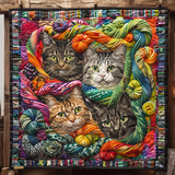 Paese delle Meraviglie di Lana del Gatto Coperta Trapuntata