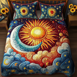 Set di Biancheria da Letto Trapuntata 3 Pezzi Comfort Celeste