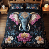 Set di Biancheria da Letto Trapuntata 3 Pezzi Sogni Celesti dell'Elefante