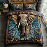 Set di Biancheria da Letto Trapuntata 3 Pezzi Elefante Celeste
