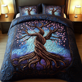 Set di Biancheria da Letto Trapuntata 3 Pezzi Boschetto Celeste