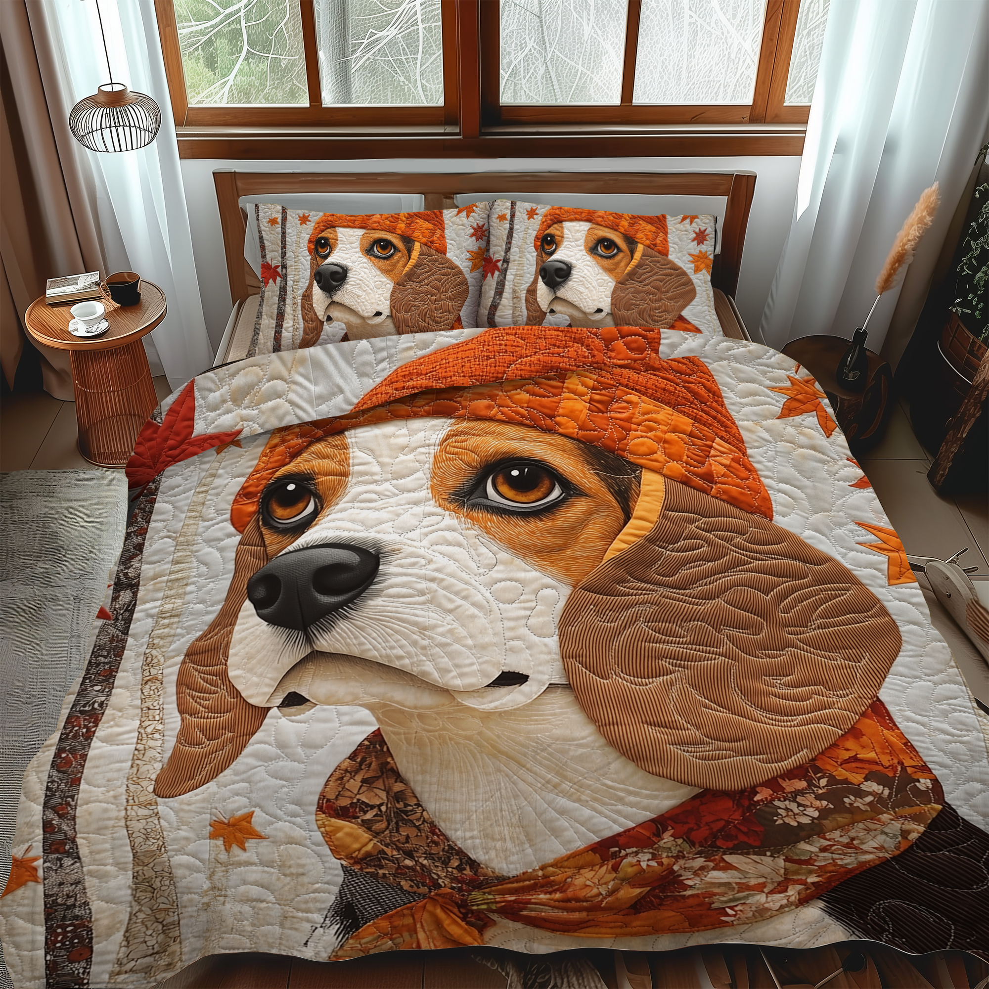 Set di Biancheria da Letto Trapuntata 3 Pezzi Beagle Affascinante