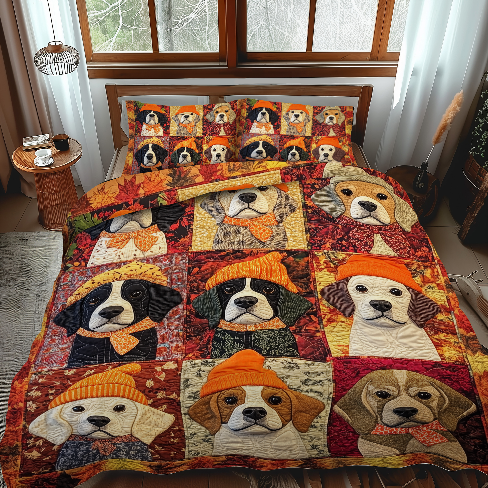 Set di Biancheria da Letto Trapuntata 3 Pezzi Beagle Affascinante