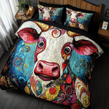 Set di Biancheria da Letto Trapuntata 3 Pezzi Mucca Affascinante