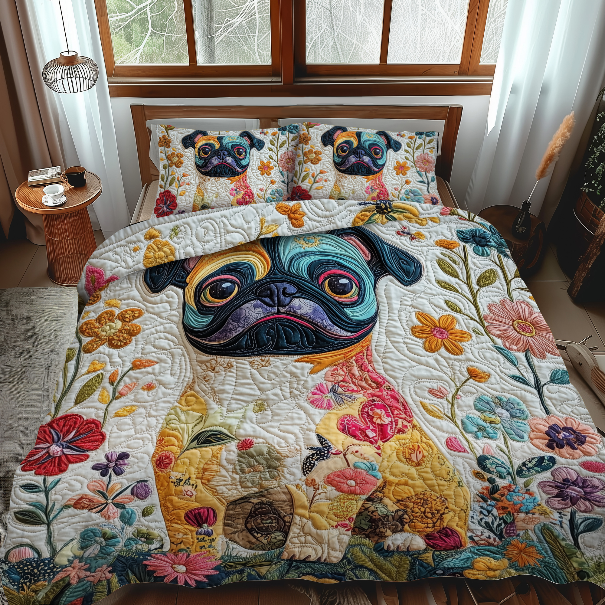 Set di Biancheria da Letto Trapuntata 3 Pezzi Carlino Affascinante