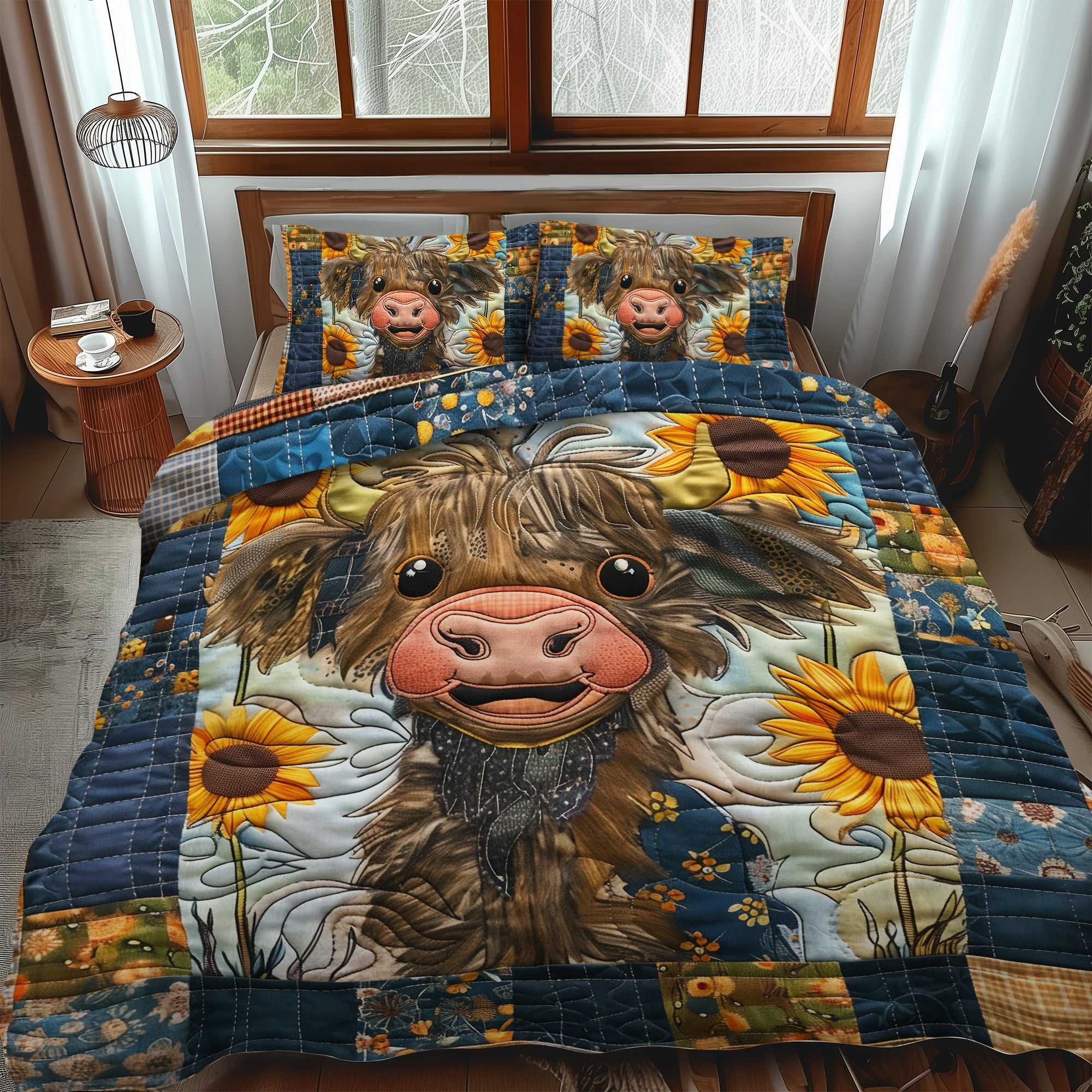 Set di Biancheria da Letto Trapuntata 3 Pezzi Allegro Moo-ments