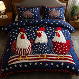 Set di Biancheria da Letto Trapuntata 3 Pezzi Libertà della Gallina