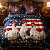 Set di Biancheria da Letto Trapuntata 3 Pezzi Atmosfera della Gallina