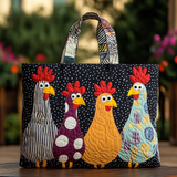 Mondo delle Galline Borsa Tote Trapuntata