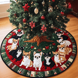 Spirito delle Feste del Chihuahua Copri Base per Albero di Natale Trapuntato