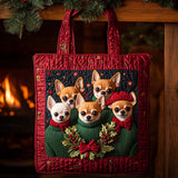 Coro di Noël dei Chihuahua Borsa Tote Trapuntata